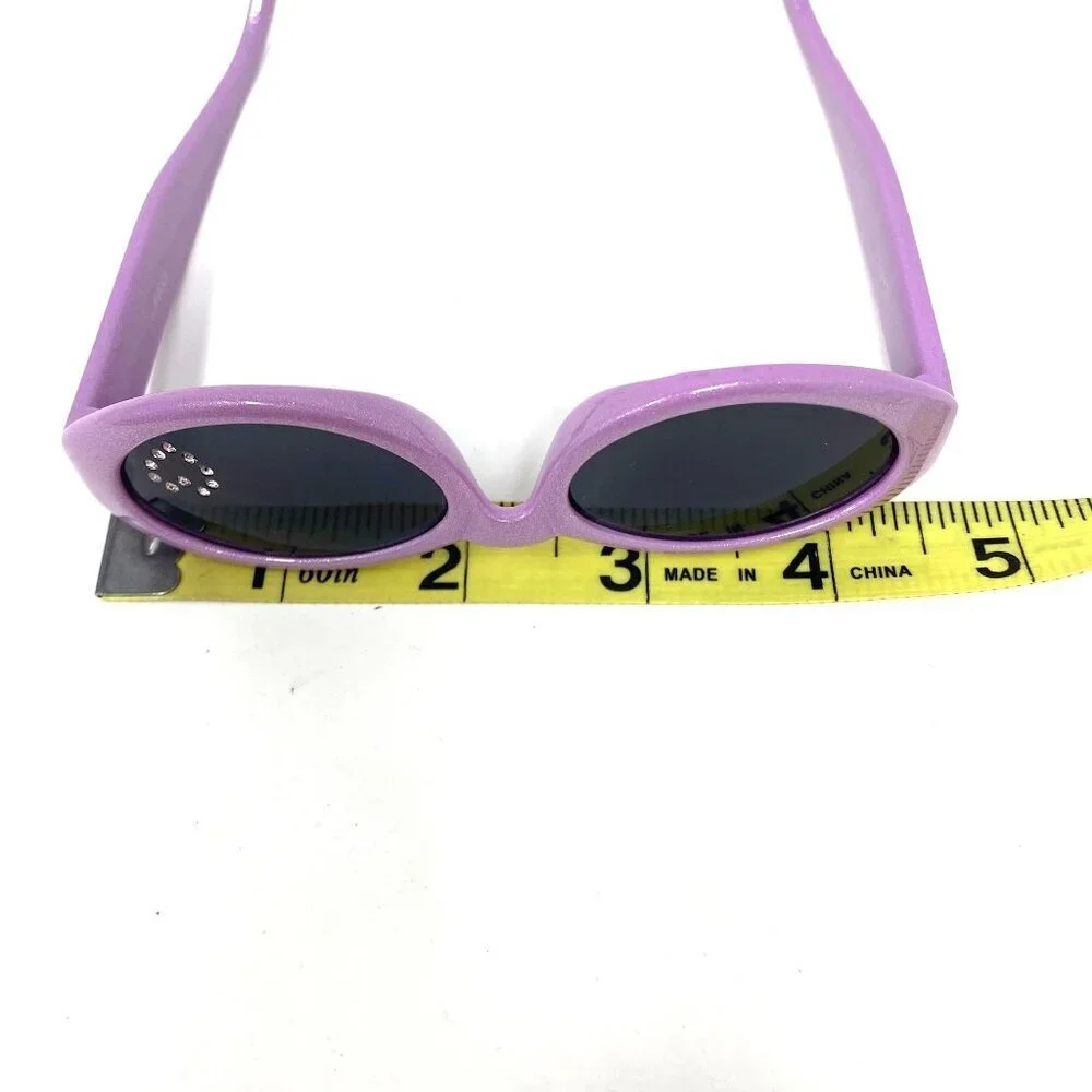 Mattel Barbie Child's Purple Sunglasses Crystal Heart Dark Lenses. J3